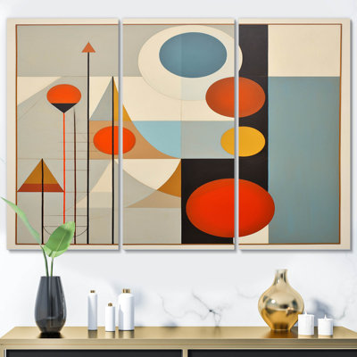 Abstract Canvas Wall Art, Mid-Century Geometric Decor - Serendipity Abstract Mid-Century Geometrics I