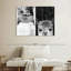 Alpaga lama noir et blanc, reproduction sur toile-1871451896