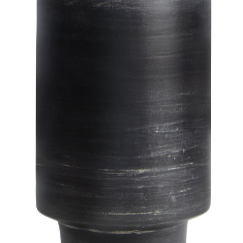 Black Ceramic Table Lamp with White Drum Shade