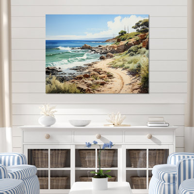 «Biddeford Rocky Beach Coastal Pathway», reproduction sur toile
