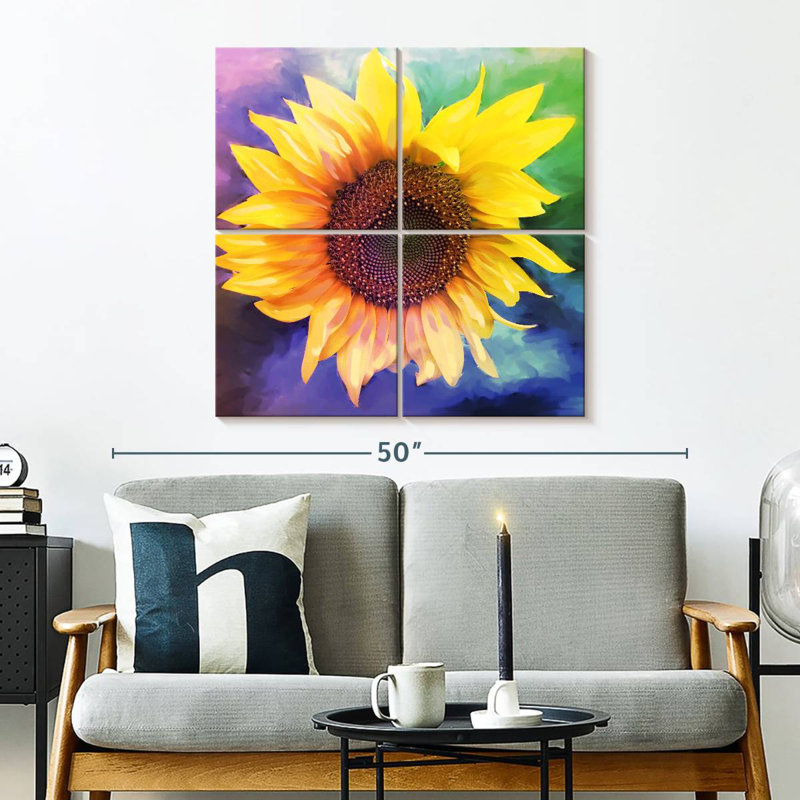 Harnek couleur tournesol éclaté, H 32 po x l 32 po