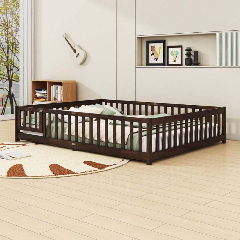 Queen Wooden Floor Bed With Slats