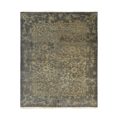 Tapis transitionnel oriental noir et noir en laine de coton doux moderne et élégant Haddon