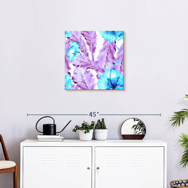 Kerner Purple And Blue Hibiscus, 20" H x 20" W