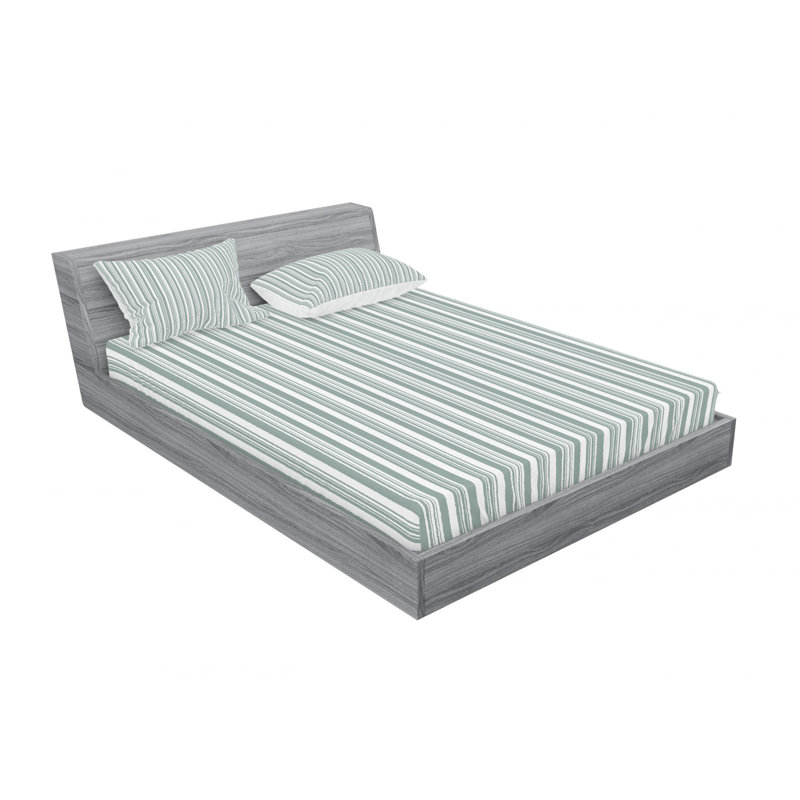 Queen Multicolor Microfiber Striped Bedding Set