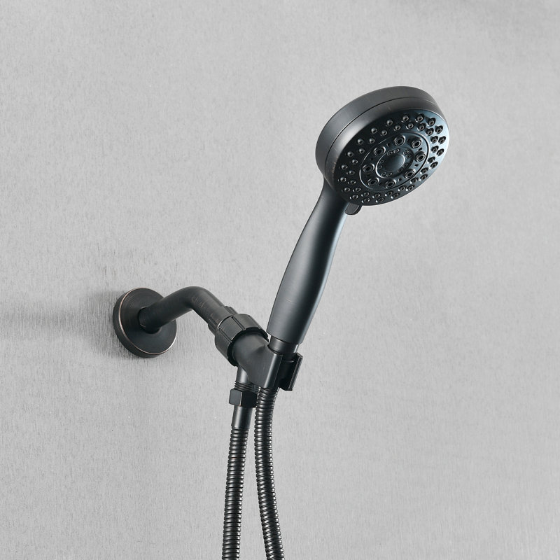 5 Mode Handheld Shower Head - Round Shape, High , Quick Installation, Oil-Rubbed Bronze, With Hose Spray Head, Easy To Install, Included
