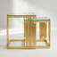 Ensemble de 2 tables basses dorées, plateau en verre trempé avec structure en acier inoxydable 201, table basse moderne pour le salon et la chambre à coucher