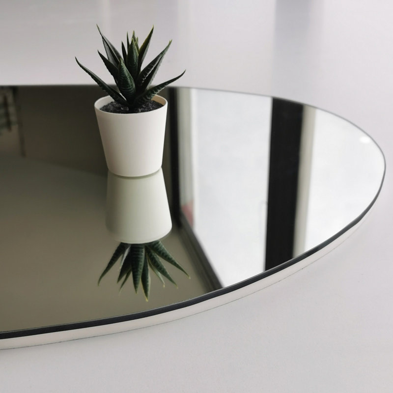 Elegant Abstract Wall Mirror, White Finish, 35.4 x 23.6 x 0.5 inches | 100% MDF Material, Wall-Mountable | Perfect for Modern Home Decor, Enhances Light and Space, Stylish and Functional Design