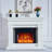 White Solid Wood Electric Fireplace