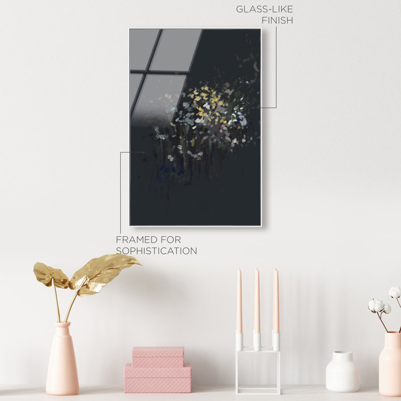 Midnight Flowers Print by Oliver Gal, 21"H x 31"W, White Floater Frame