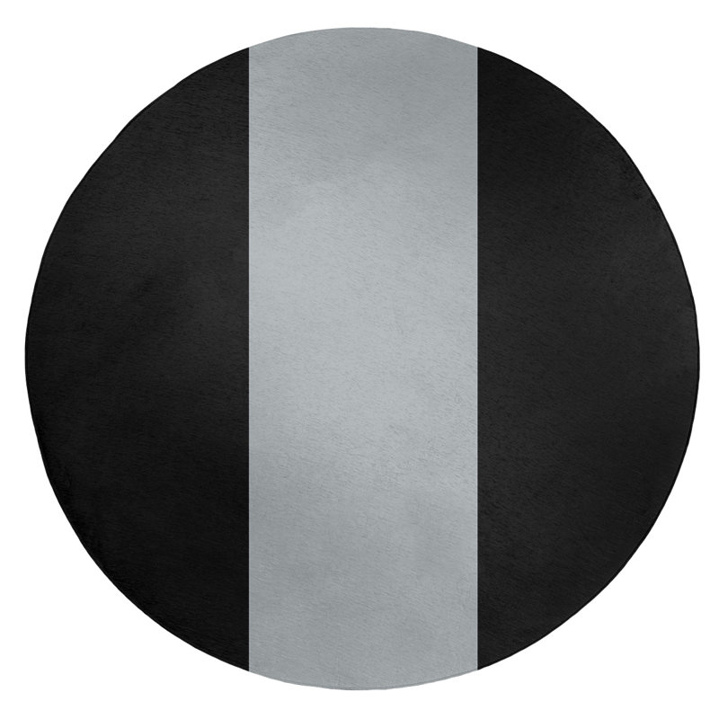 Tapis à rayures en poly-noir oakland, Rond 5 pi