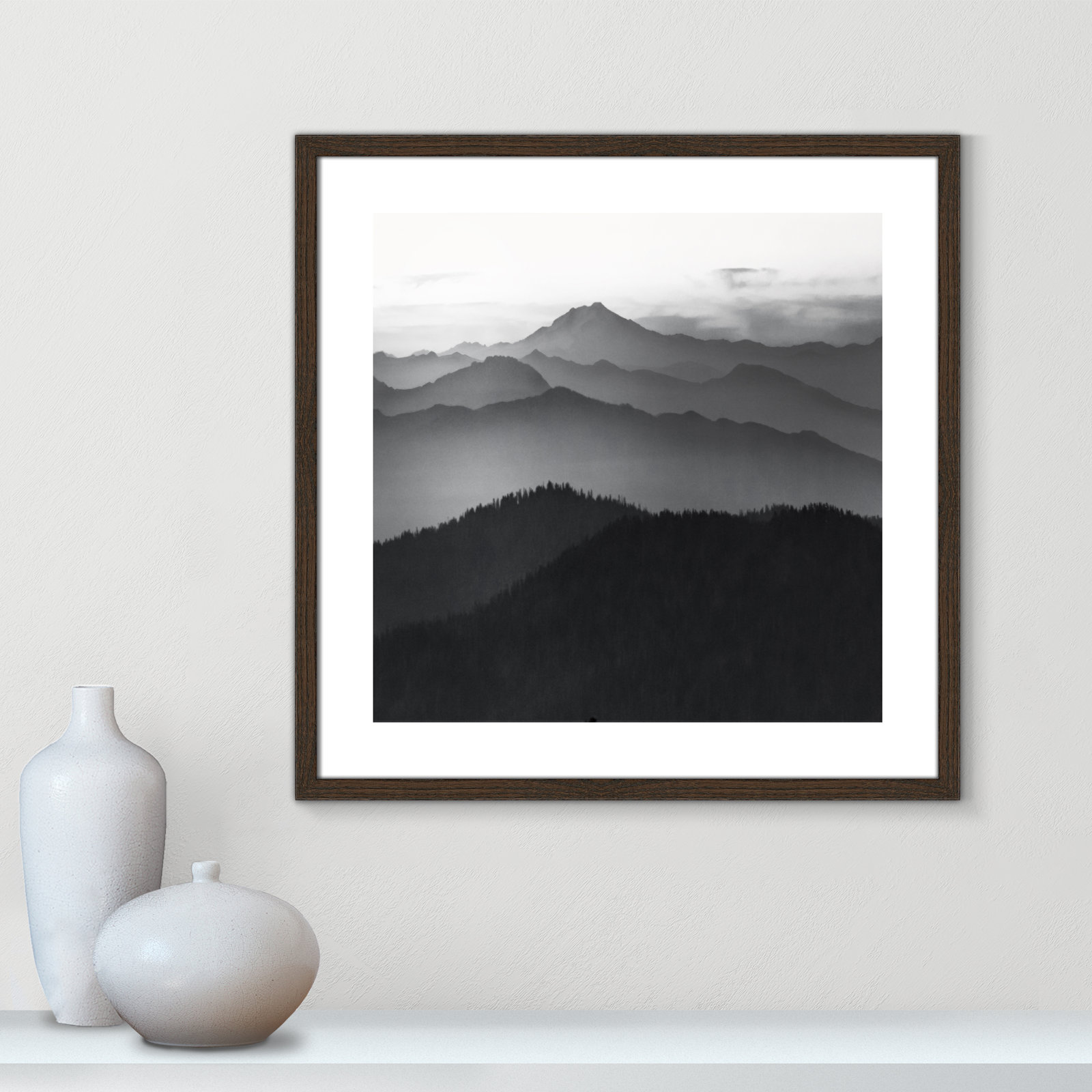 Cascades by Danita Delimont, 23.5" H x 23.5" W x 0.75" D, Walnut Framed