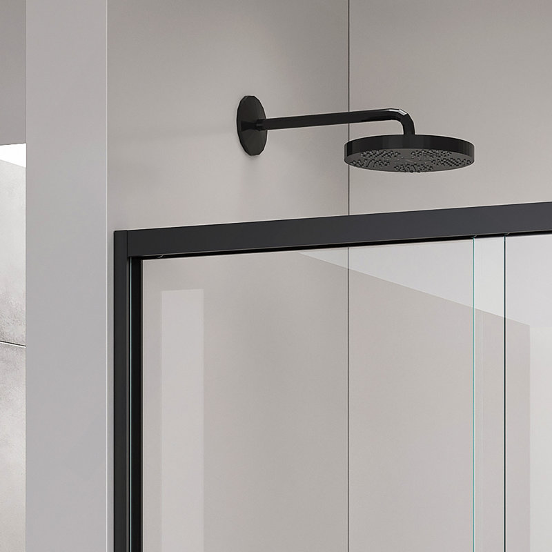 Portes de douche coulissantes doubles à cadre doux, porte de douche coulissante pour salle de bain, porte en verre trempé épais de 6 mm pour porte de salle de bain