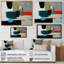 «Touched By Orange II», art mural abstrait sur toile-87342460-87342467