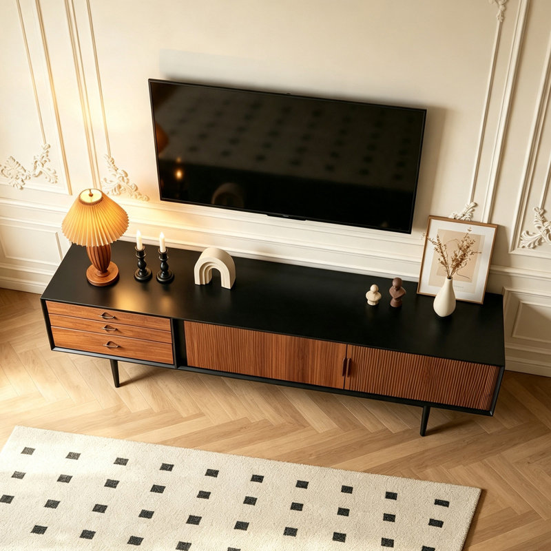 Meubles télé en bois massif brun