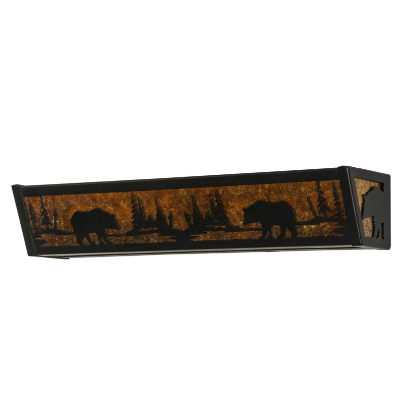 Rustic Lodge 4 - Light Bath Bar, Black