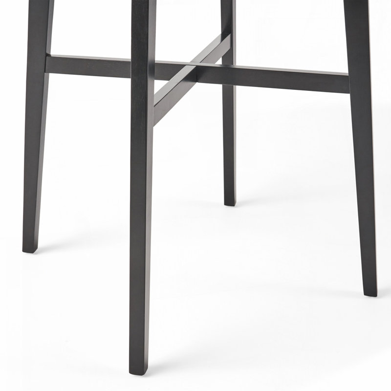 Bar Height 42" Dining Table, Rubberwood Legs and Laminate Table Top, Marble Gray, Black