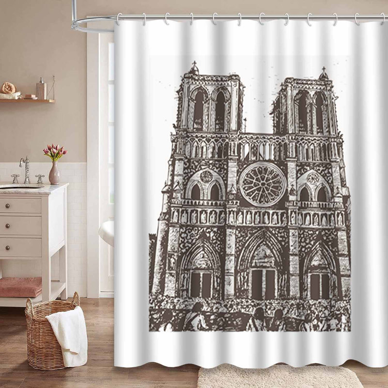 Rideau de douche Paris avec 12 crochets Paris, L 72 po x l 84 po