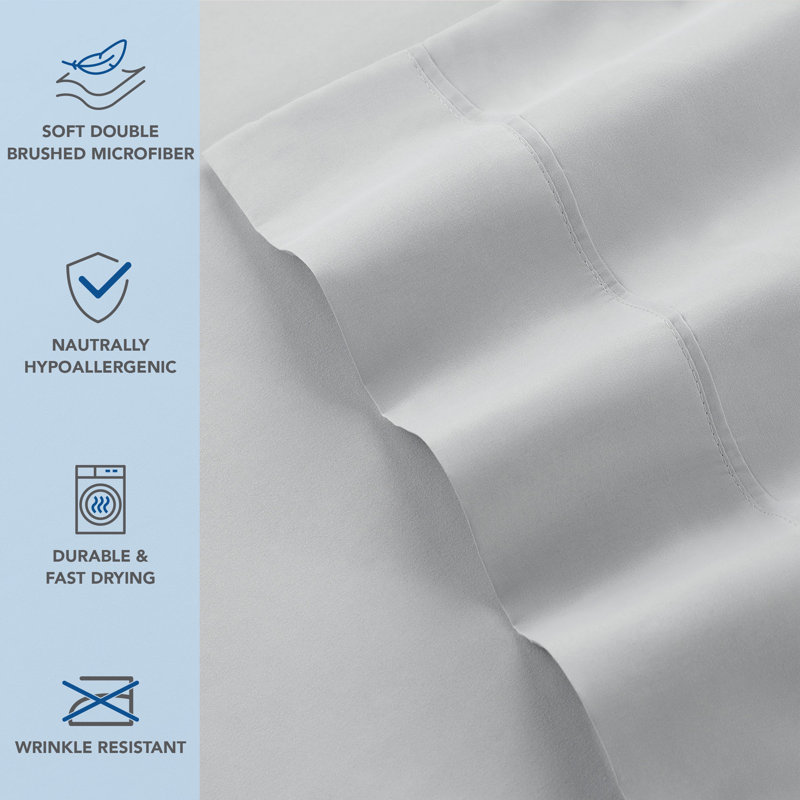 Host & Home Soft Hypoallergenic Microfiber Pillowcases - Pack of 12, Full/Double Pillowcase, Gray