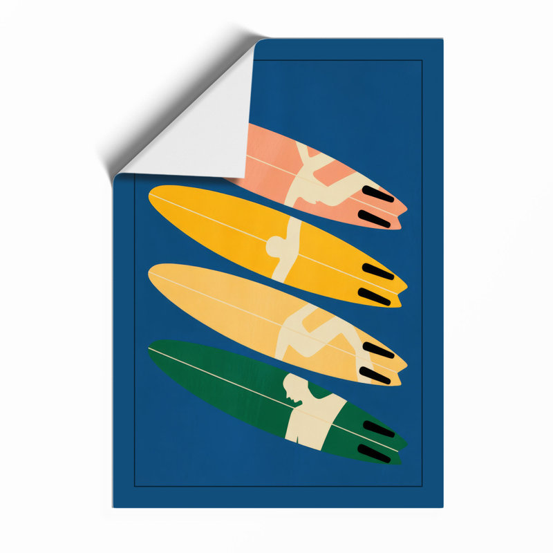 Stacked Surfboards Minimalist - Print, Unframed, A3 - 42.0 x 29.7 cm