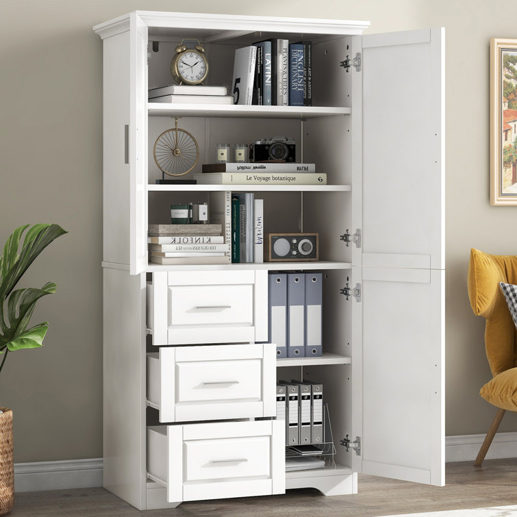 Wildon Home® Freestanding Linen Cabinet Multifunctional Storage