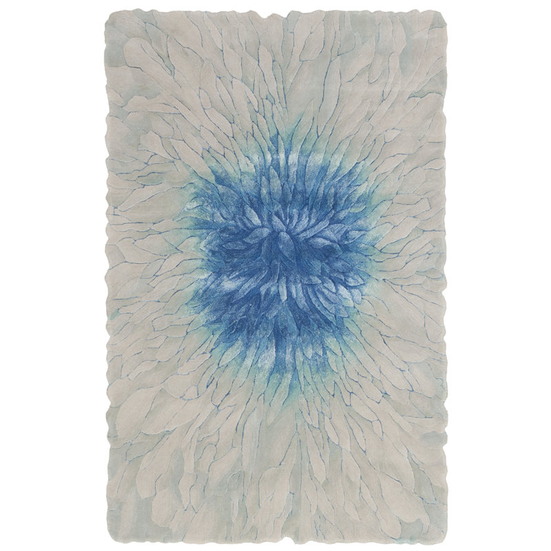 Nourison Prismatic Blue Modern Indoor Rug, Rectangle 3'9" x 5'9"