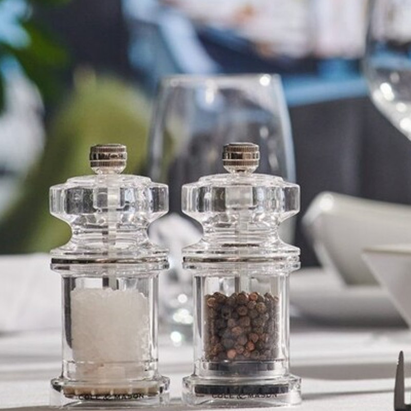 Cole & Mason Clear Acrylic Salt & Pepper Mill Set, 11.8cm
