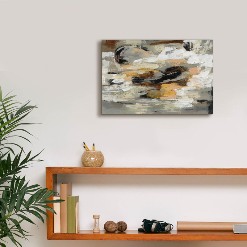 «Epic Graffiti« Neutral Abstract »par Silvia Vassileva, art mural sur toile, 18 po x 12 po, H 12 po x l 18 po