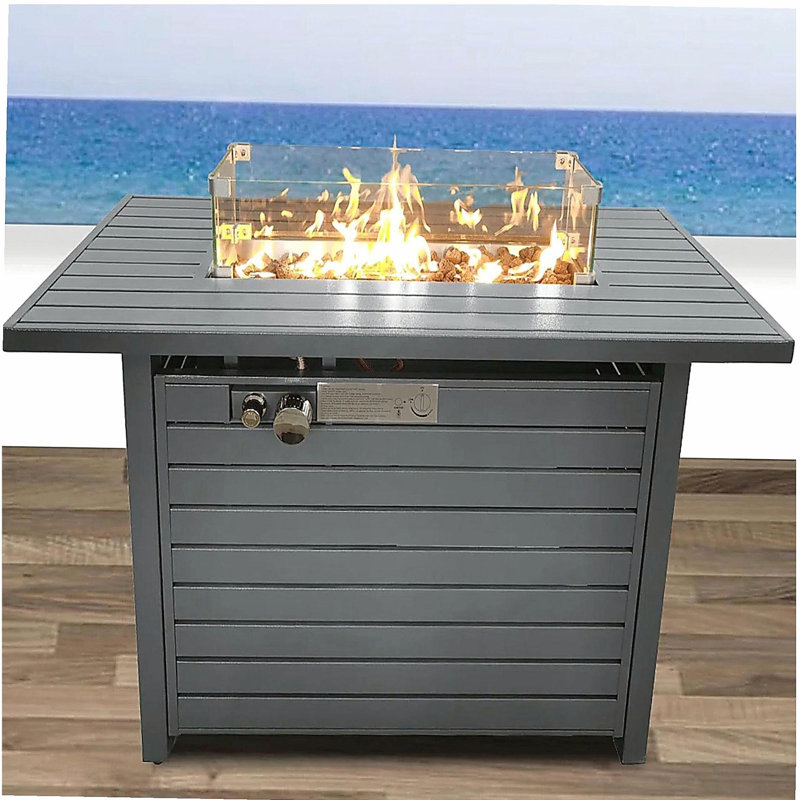 Covered Steel Propane Fire Pit Table