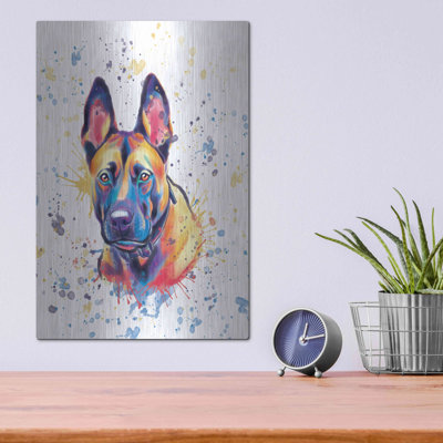 Aquarelle colorée Malinois belge par - sur