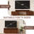 Brown Entertainment Center Living Room Four-piece Set With Relief Panel For 65/70/75/85/100 Inch TV, Mid-century Modern Wood Expandable TV Stand Glass Display Cabinet Coffee Table Set With Drawers And Storages