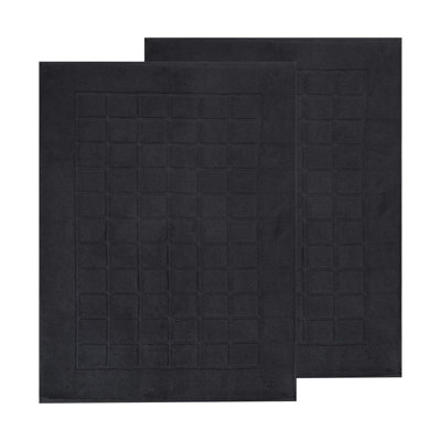 100% Cotton Thick & Absorbent Reversible Checkered Bath Mats