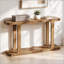 Console de style minimaliste moderne de 50 po - Pieds en bois massif, placage de pin