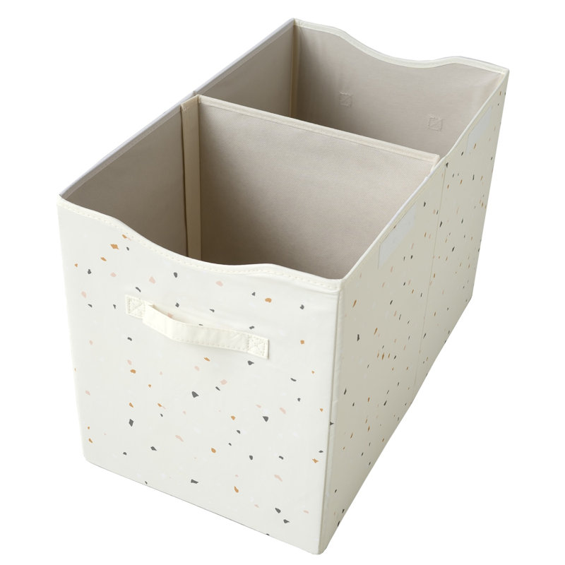 3 choux - Coffre de rangement en tissu recyclé avec couvercle - Terrazzo, Crème