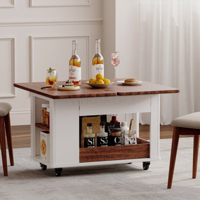 27.6'' Modern Multi-Function Coffee Table/Side Table With Foldable Top & Casters Multi-Tier Storage