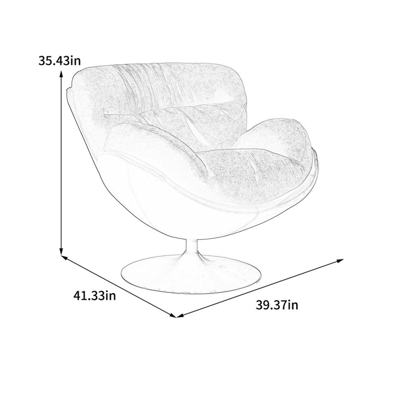Chaise de loisir luxueuse pivotante et confortable, Mélange de polyester noir / vert / similicuir, Jouet en coton
