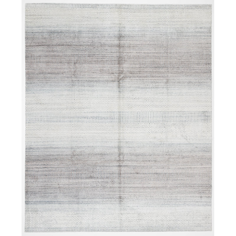 Hand Woven Striped Area Rug, Rectangle 10' x 14'