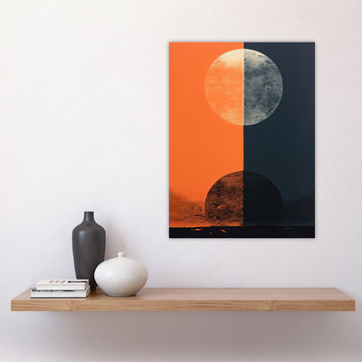 Wall Art Print Pumpkin And Midnight Bold Abstract Impact Artwork Full Moon Poster