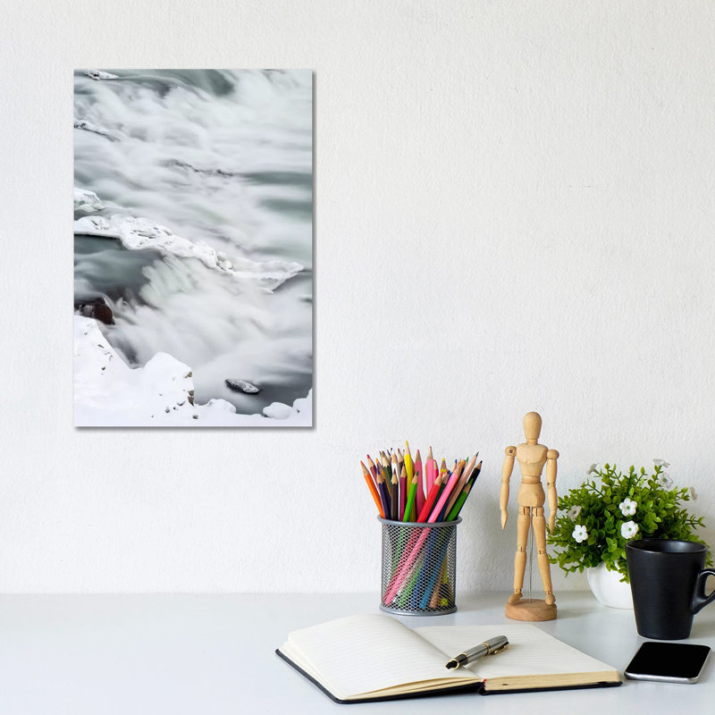 Urridafoss During Winter, River Thorsa, Selfoss, Iceland. by Martin Zwick - Wrapped Canvas Print, 20.32 cm H x 30.48 cm W