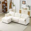 Nuage modulaire 3 places 104 po avec velours côtelé beige, mousse haute, pour chambre à coucher et maison