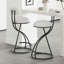 Ensemble de 2 tabourets ronds à imprimé rond en métal noir pour îlot de cuisine et salle à manger-687332846