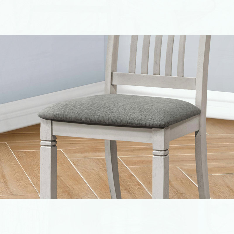 Ensemble de 2 chaises de salle à manger transitionnelles - Gris antique - Tissu gris - Hauteur 38 po