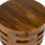 Table basse ronde à lattes en bois massif