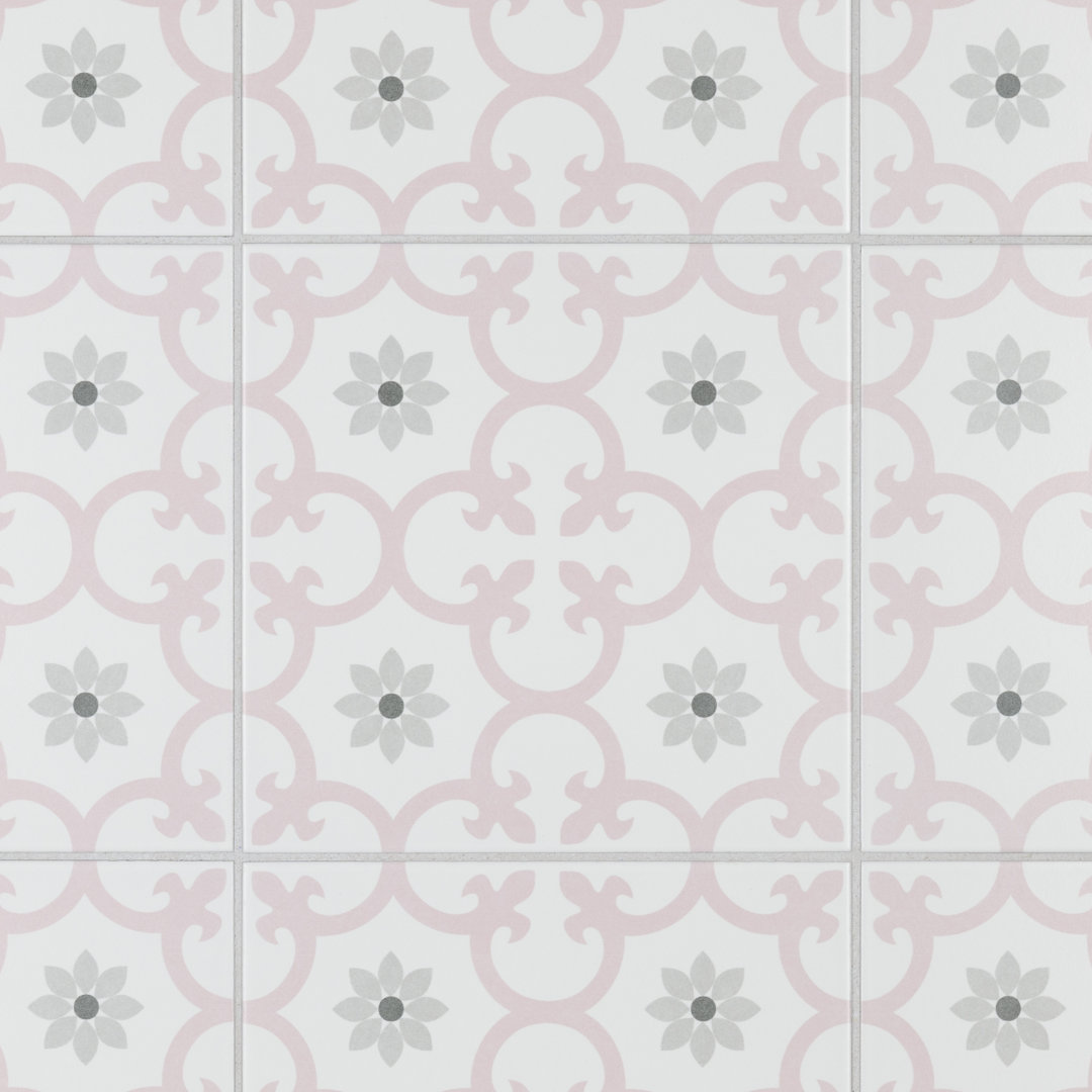 Daria 10" x 10" Porcelain Patterned Wall & Floor Tile Merola Tile 