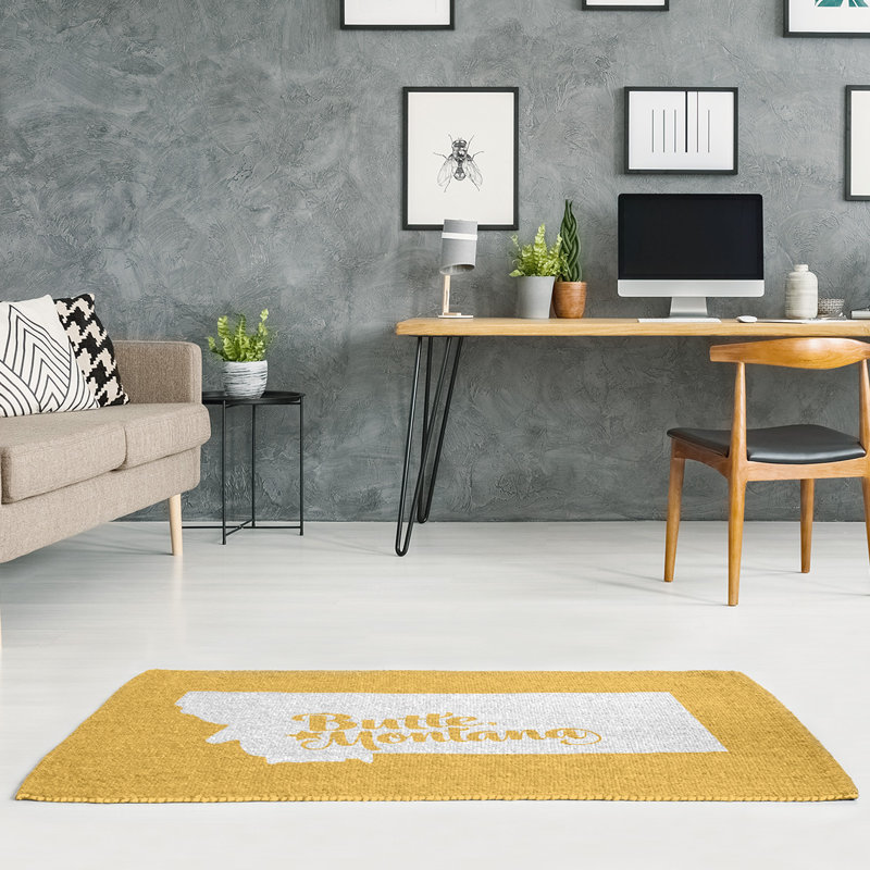 Tapis jaune montana Butte, Rectangle 5 pi x 7 pi