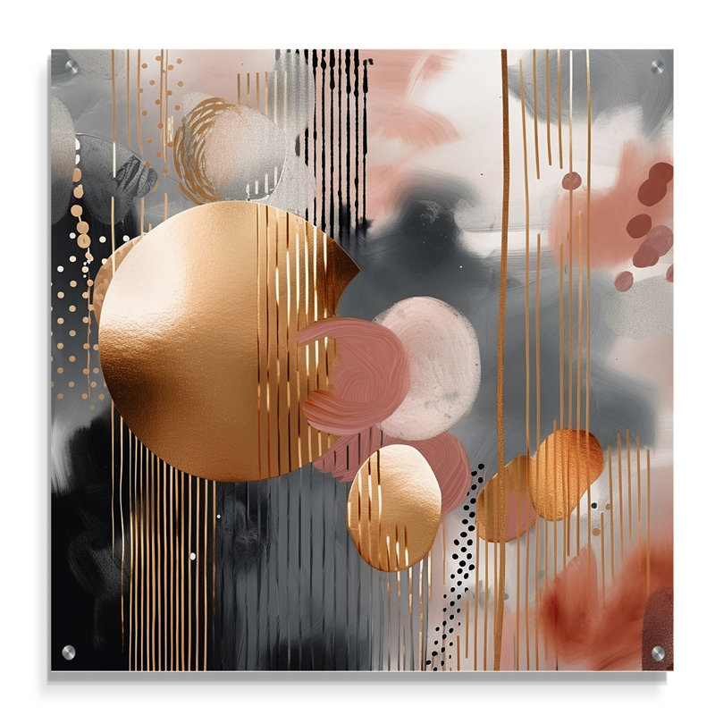 Marbre doux formes et lignes marbre I - art mural abstrait en marbre, H 16 po x l 16 po