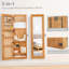 Armoire-penderie pour armoire à bijoux en bois massif avec miroir pleine longueur, 47,5 x 14,3 po, verrouillable au mur avec lumière DEL-783144941