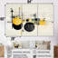 Ensemble de décorations murales circulaires Jazz en jaune et noir - Minimalisme-1978018623-1978018618