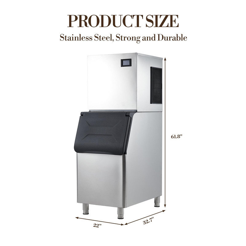 Undercounter Ice Maker Machine – 350Lbs/Day, Freestanding, 300Lbs Bin