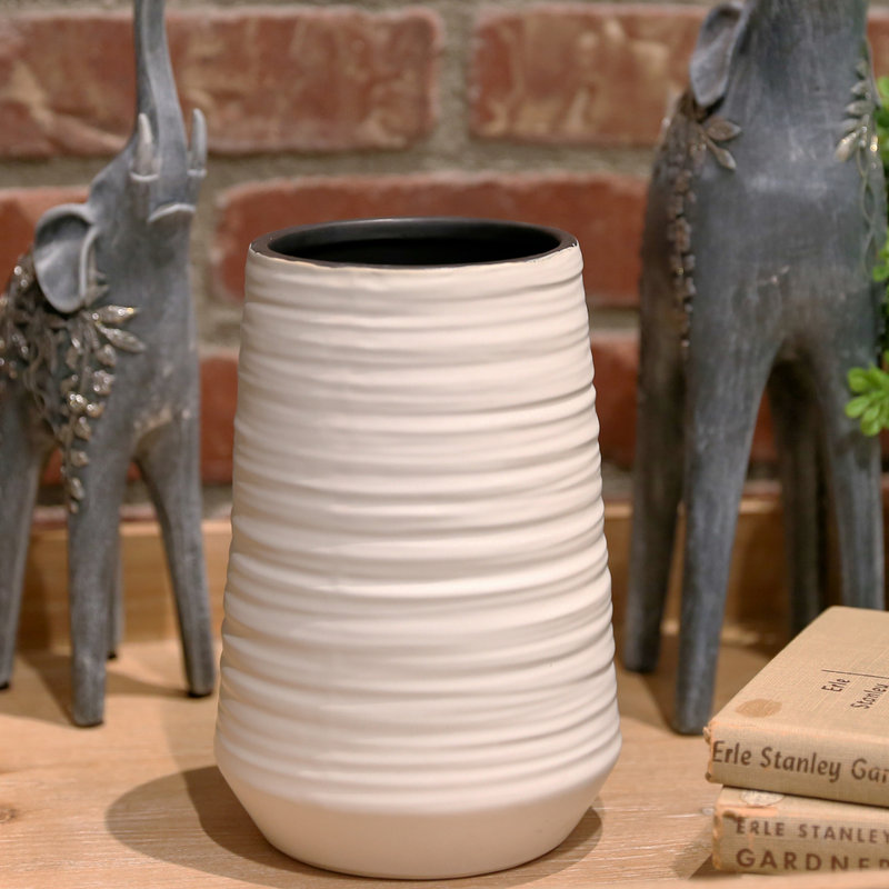 Ceramic Table Vase, 7.5" H x 5" W x 5" D